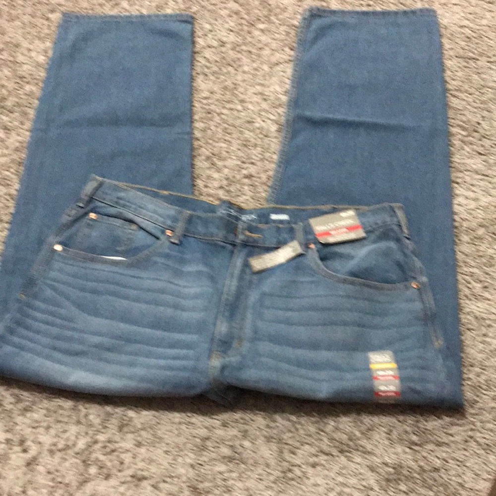 Blue Denim Jeans-relaxed stretch 40x30